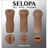 Selopa Party Pack 3-Piece Oral, Vaginal & Anal Penis Strokers - Chocolate