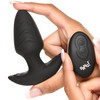 BANG! Rechargeable Rotating & Vibrating Silicone Butt Plug With Remote - Black