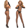 Elegant Moments Seamless Fishnet Halter Bodystocking