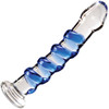 Icicles No. 5 Blue Swirl Glass Dildo