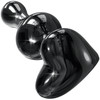 Icicles No. 74 Black Glass Anal Plug With Heart Shaped Base