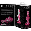 Icicles No. 75 Pink Glass Anal Plug With Heart Shaped Base
