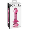 Icicles No. 82 Pink Glass Probe With Swirl Pattern & Heart Shaped Base
