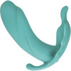 The Butterfly Effect Clitoral & G-Spot Teal Wearable Remote Vibrator By Evolved Novelties