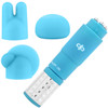 Rose Revitalize Vibrating Bullet Massage Kit With 3 Silicone Attachments By Blush - Blue