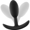 Luxe Wearable Silicone Vibra Slim Butt Plug by Blush - Small, Black