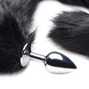 Tailz Aluminum Anal Plug With Extra Long Black Faux Mink Tail