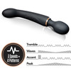 Lush Gia Rechargeable Silicone Dual Use Wand Style Vibrator By Blush - Black