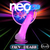 Neo Elite Paradise Glow In The Dark 7.5" Dual Density Realistic Silicone Dildo With Balls by Blush - Neon Pink