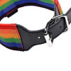 Master Series Kinky Pride Rainbow Bondage Set - Wrist/Ankle Cuffs & Collar With Leash