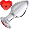 Booty Sparks Heart Gem Glass Anal Plug - Large