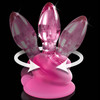 Icicles No. 90 Glass Butt Plug With Flexible Suction Cup Base - Pink