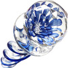 Blue Faceted Implosion Twist Glass Dildo By Crystal Delights