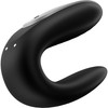 Satisfyer Double Fun Silicone Rechargeable Dual Vibrator With Remote Control - Black