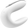 Satisfyer Double Fun Silicone Rechargeable Dual Vibrator With Remote Control - White
