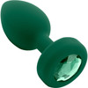 b-Vibe Vibrating Jewel Plug M/L Remote Control Silicone Anal Toy - Emerald Green