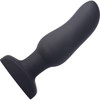 Swell Inflatable Rechargeable Silicone Vibrating Curved Anal Plug With Remote - Black