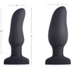 Swell Inflatable Rechargeable Silicone Vibrating Curved Anal Plug With Remote - Black