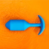 b-Vibe Vibrating Snug Plug 3 Rechargeable Silicone Anal Plug - Blue