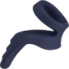 Viceroy Perineum Dual Ring Ultra-Soft Silicone Cock Ring By CalExotics - Blue