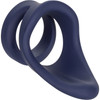 Viceroy Perineum Dual Ring Ultra-Soft Silicone Cock Ring By CalExotics - Blue