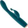 Luxe Skye Silicone Rechargeable Vibrating Slim Rabbit By NS Novelties - Teal