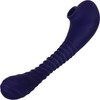 Bendable Sucker Silicone Rechargeable Dual Stim Clitoral Sucker & Insertable Textured Vibrator By Evolved Novelties