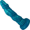 Bound 2.0 Silicone Super Textured Dildo By Uberrime - Mermaid Blue