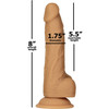 Naked Addiction Dual Density Silicone Suction Cup Dildo With Balls - Caramel