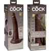 King Cock Elite Dual Density 7" Vibrating Silicone Suction Cup Dildo With Remote - Chocolate