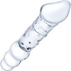 Gläs 11.5" Double Ended Glass Dildo With Anal Beads - Clear