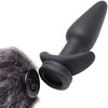 Tailz Black Vibrating Silicone Anal Plug With Remote & 3 Interchangeable Snap-On Tails