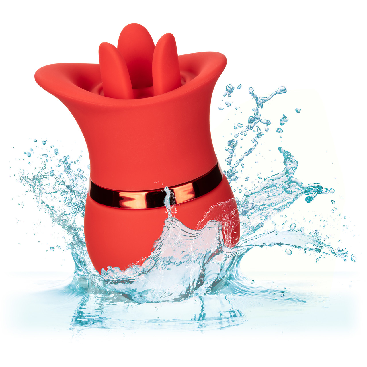 French Kiss Suck & Play Rechargeable Waterproof Silicone Interchangeable  Set By CalExotics - Red