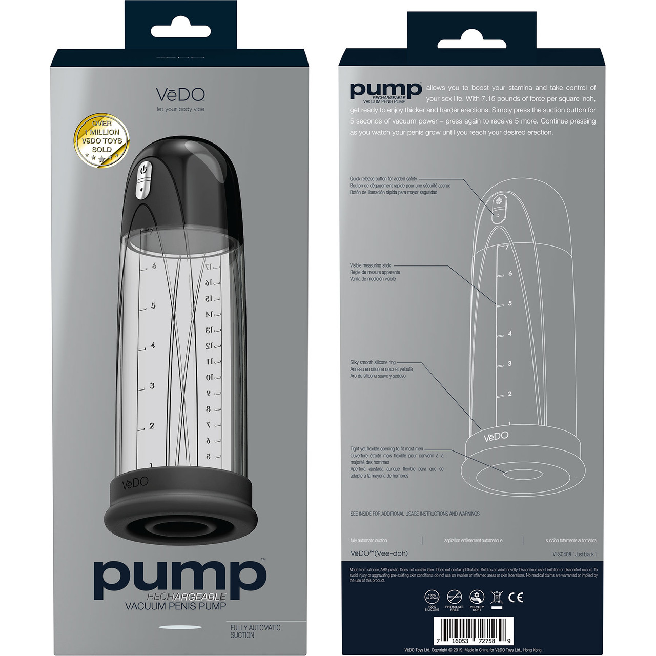 PUMP Rechargeable Automatic Vacuum Penis Pump By VeDO pic