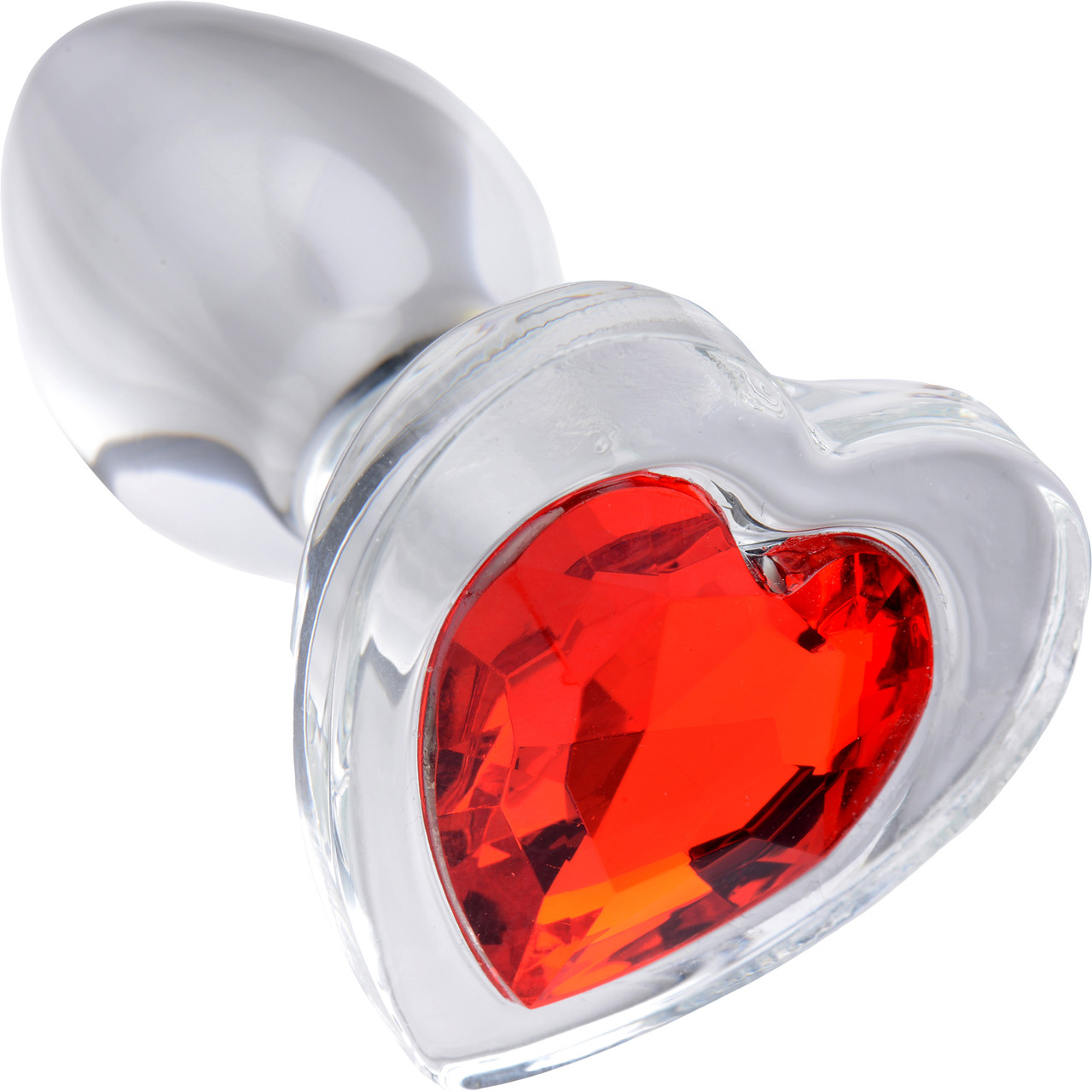 Booty Sparks Heart Gem Glass Anal Plug Small