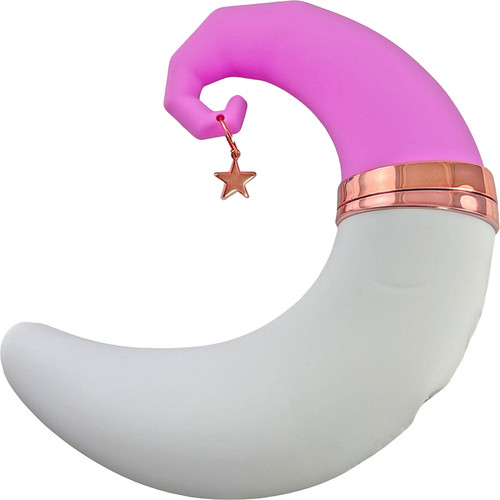 Happy Moon Rechargeable Pleasure Air Clitoral Stimulator With G-Spot Vibrator - Pink