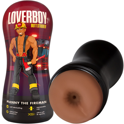 Loverboy Manny The Fireman Self Lubricating Anal Penis Stroker By Blush - Caramel