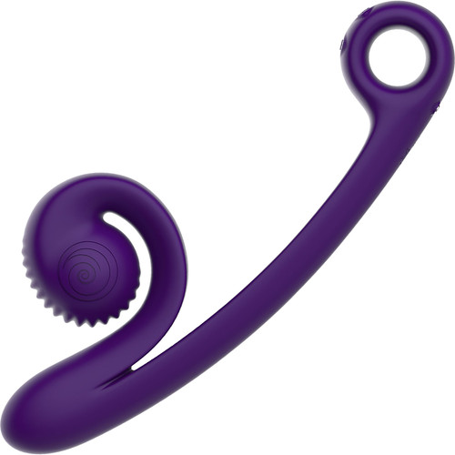 Snail Vibe Curve Silicone Rechargeable Waterproof Dual Stimulation Vibrator - Purple