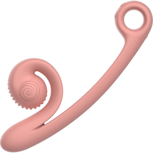 Snail Vibe Curve Silicone Rechargeable Waterproof Dual Stimulation Vibrator - Peach