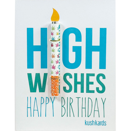 High Wishes Happy Birthday One Hitter Greeting Card by KushKards