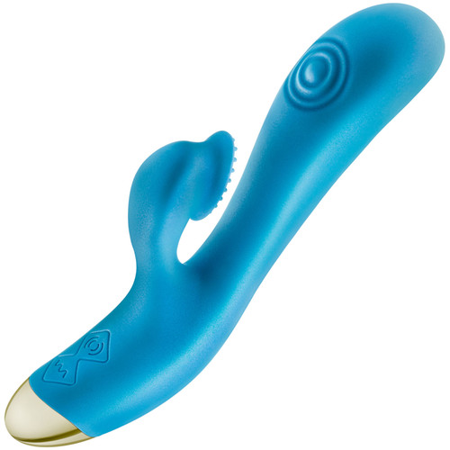Aria Arousing AF Silicone Waterproof Dual Stimulation Vibrator By Blush - Blue