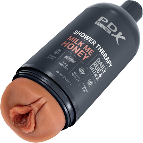 PDX Plus Shower Therapy Milk Me Honey Discreet Penis Stroker By Pipedream - Caramel