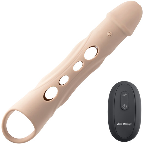 Zero Tolerance Big Boy Extender Rechargeable Silicone Penis Extension With Remote - Vanilla