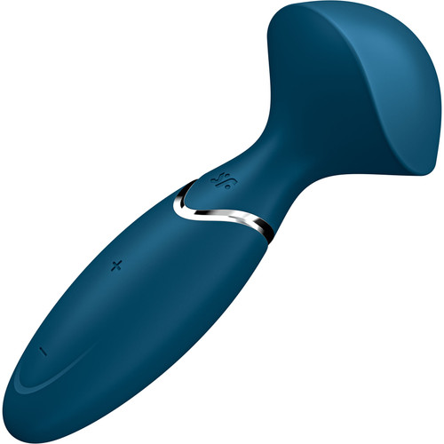 Satisfyer Mini Wand-er Silicone Rechargeable Waterproof Wand Style Vibrator - Blue