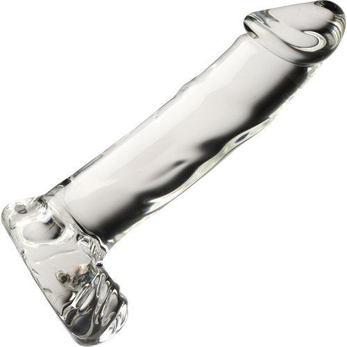 Pleasure Crystals 7.1" Glass Dildo With Balls