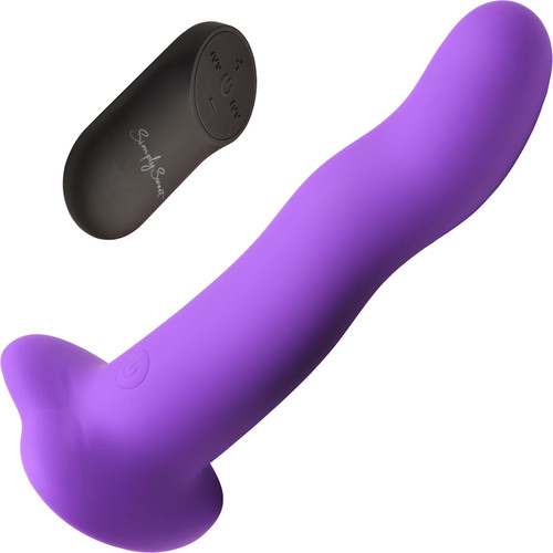 Simply Sweet 21X Vibrating Wavy Rechargeable Silicone G-Spot Vibrator With Remote - Purple