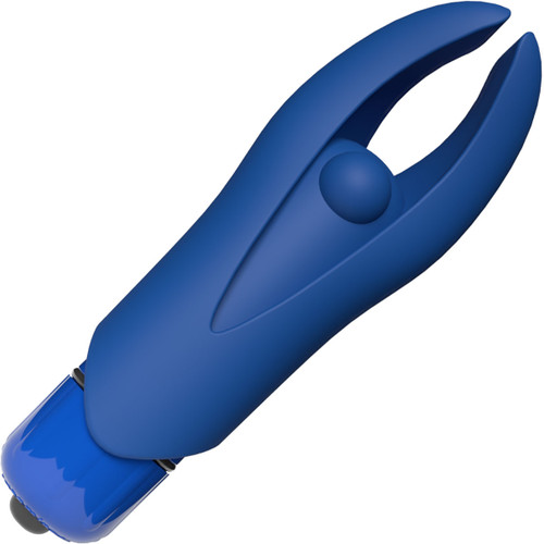 4T Screamin Demon Mini Vibrating Bullet With Silicone Horned Sleeve By Screaming O - Blueberry