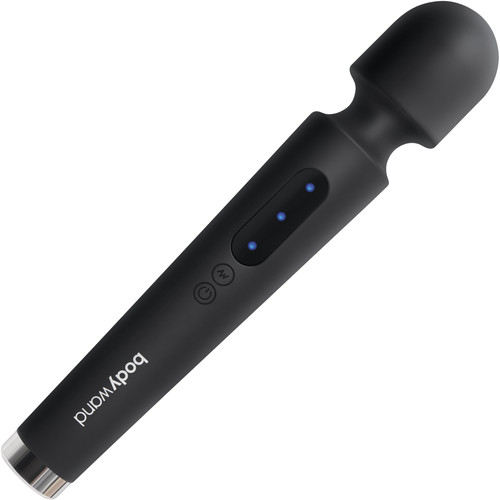 12" Power Wand Rechargeable Silicone Wand Style Massager By Bodywand - Black