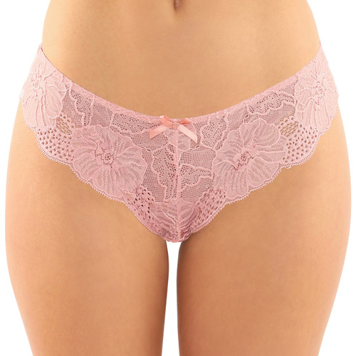Bottoms Up Poppy Pink Crotchless Panty by Fantasy Lingerie - S/M