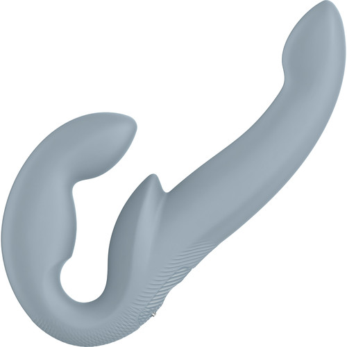 Fun Factory SHARE VIBE PRO Vibrating Silicone Double Dildo - Cool Grey